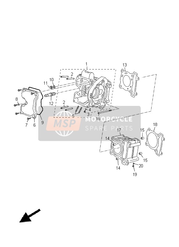 Yamaha YP125RA 2014 ZYLINDER für ein 2014 Yamaha YP125RA